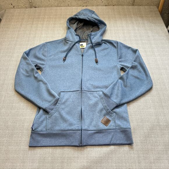 Burton‎ Hoodie Jacket Mens Small Blue Dryride Full Zip Mountain Dew Outdoor - Picture 1 of 9